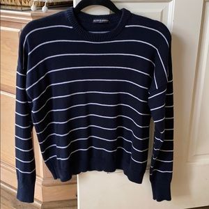 Brandy Melville Navy and White Striped Sweater